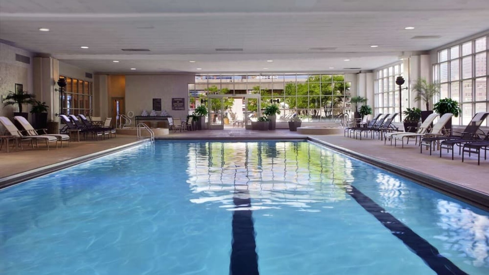 Refreshing indoor pool at Hilton Chicago.