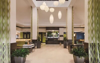 Lobby lounge at Hilton Garden Inn Houston NW/Willowbrook.