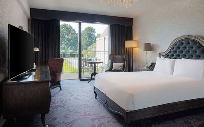 King room with TV at Hilton London Syon Park.