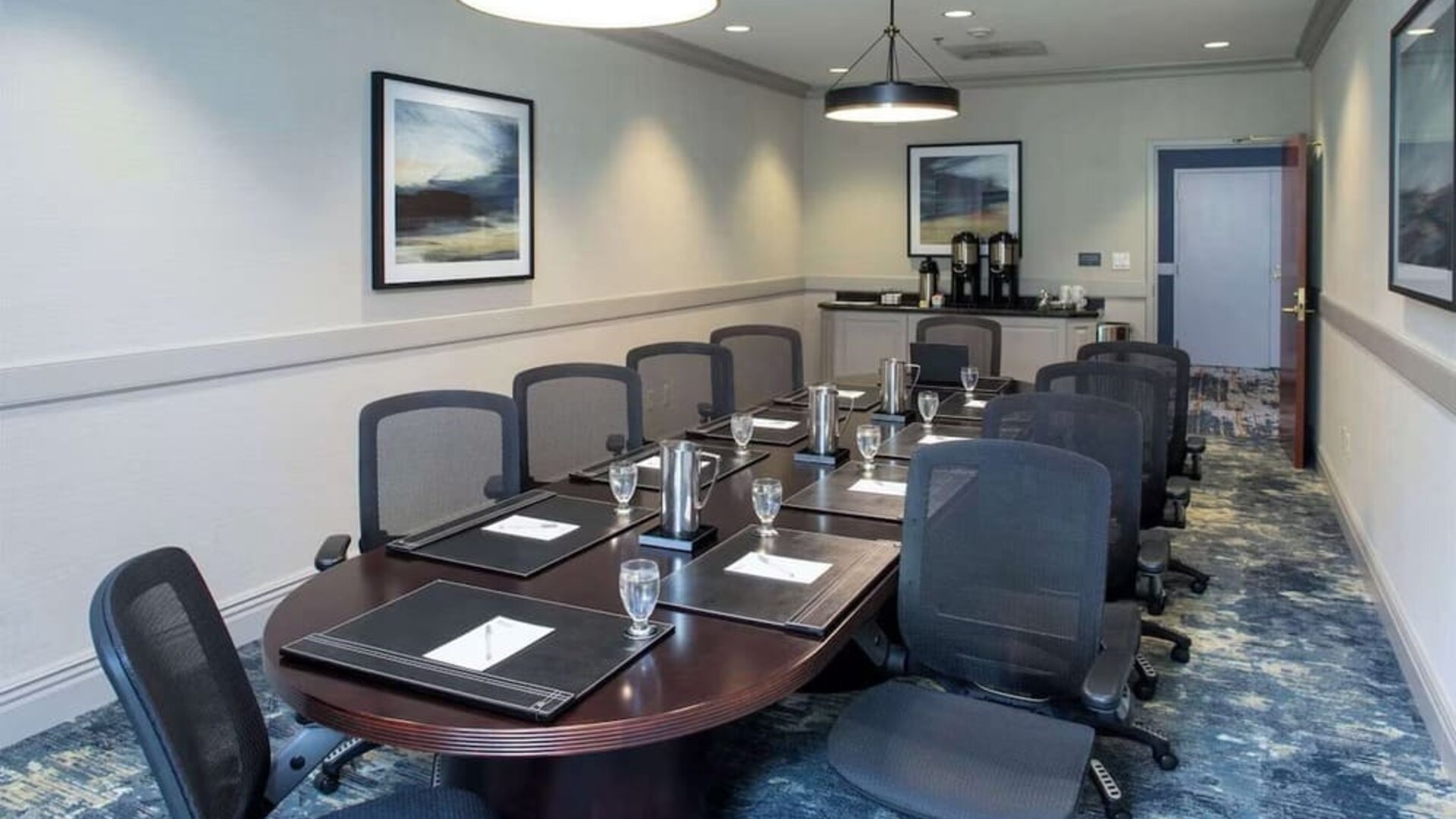 Professional meeting room at Hilton Garden Inn Milwaukee Northwest Conference Center.