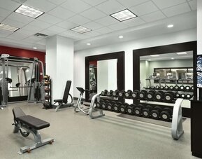 Fitness center at Embassy Suites By Hilton St. Louis Downtown.