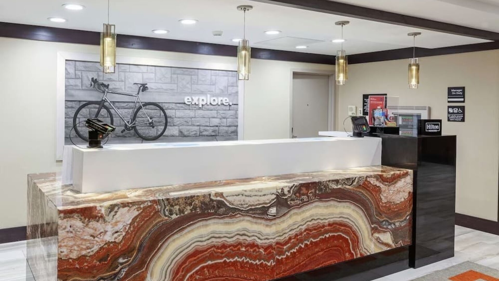 Reception desk at Hampton Inn & Suites Houston-Bush Intercontinental Aprt.