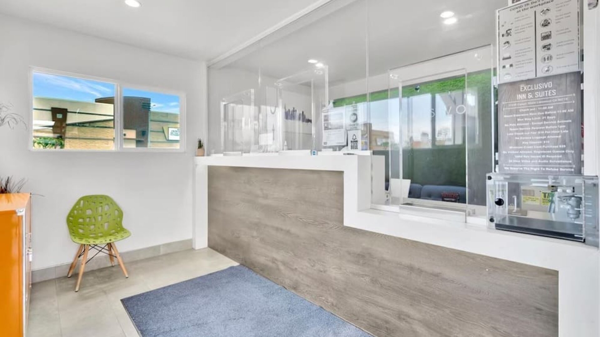 Reception hall at Exclusivo Inn & Suites. 