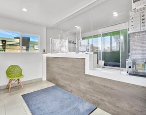 Reception hall at Exclusivo Inn & Suites. 