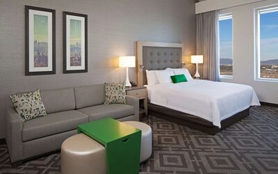 King room at Homewood Suites By Hilton Los Angeles International Airport.