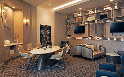 Work space at Homewood Suites By Hilton Los Angeles International Airport.