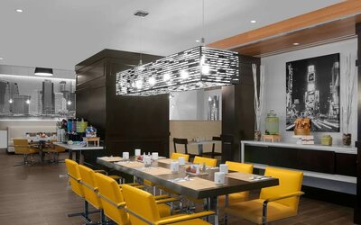 On-site restaurant at Hilton Garden Inn New York/Times Square Central.