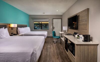 Day use twin room with work desk at Travelodge LAX By Wyndham.