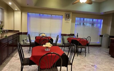 Dining area at Casa Rosa Inn.