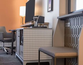 Workspace and business center Lounge and TV at DoubleTree By Hilton Fort Worth South.