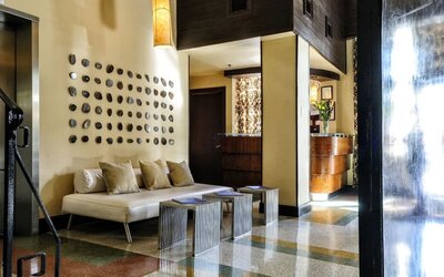 Lobby lounge at Hotel Chelsea, A South Beach Group Hotel.