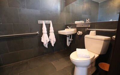 Private guest bathroom at Hotel Chelsea, A South Beach Group Hotel.