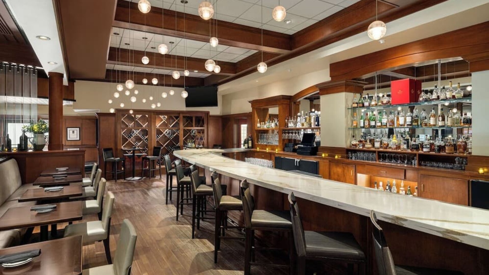 On-site bar with lounge seating at Hilton Scottsdale Resort & Villas.
