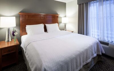 King bed at Homewood Suites By Hilton Agoura Hills.