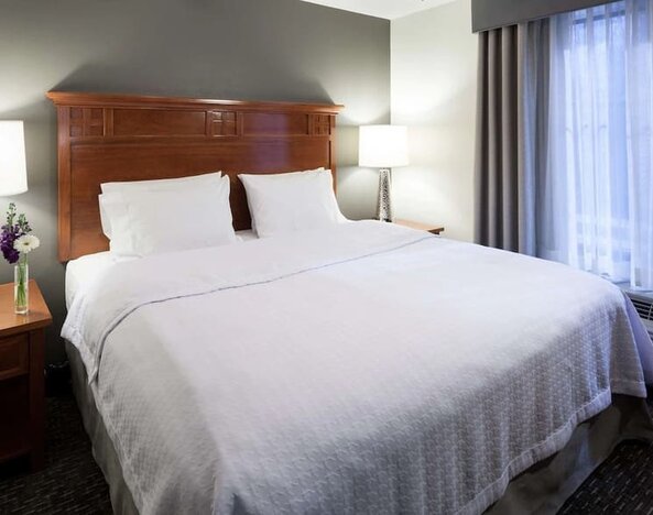 King bed at Homewood Suites By Hilton Agoura Hills.