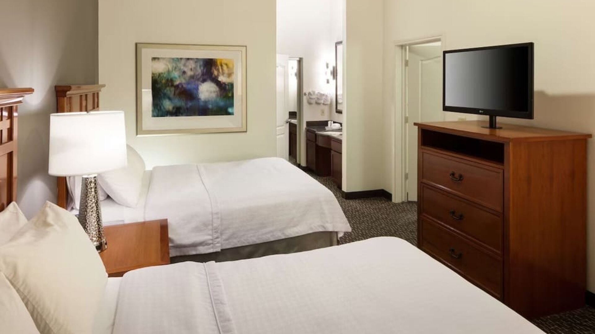 Day use twin room with private bathroom at Homewood Suites By Hilton Agoura Hills.