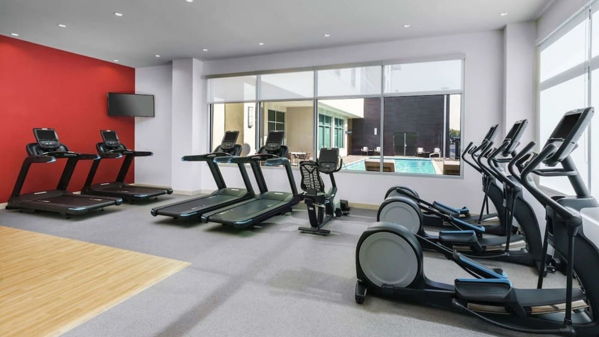 Well equipped fitness center at Hilton Garden Inn Sunnyvale.