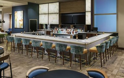 On-site bar and lounge area at Hilton Garden Inn Sunnyvale.
