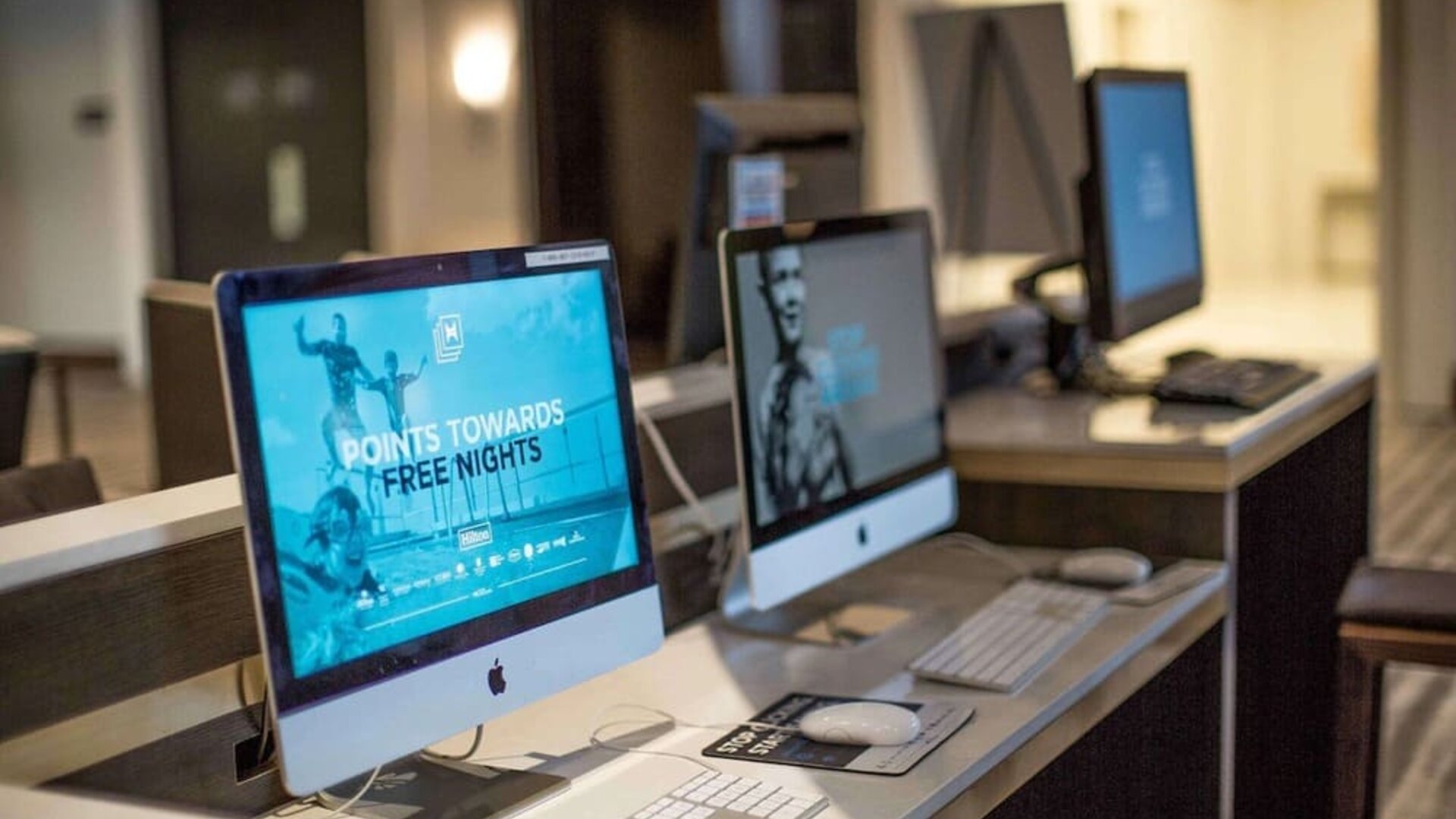 Business center at Hilton Newark Airport.