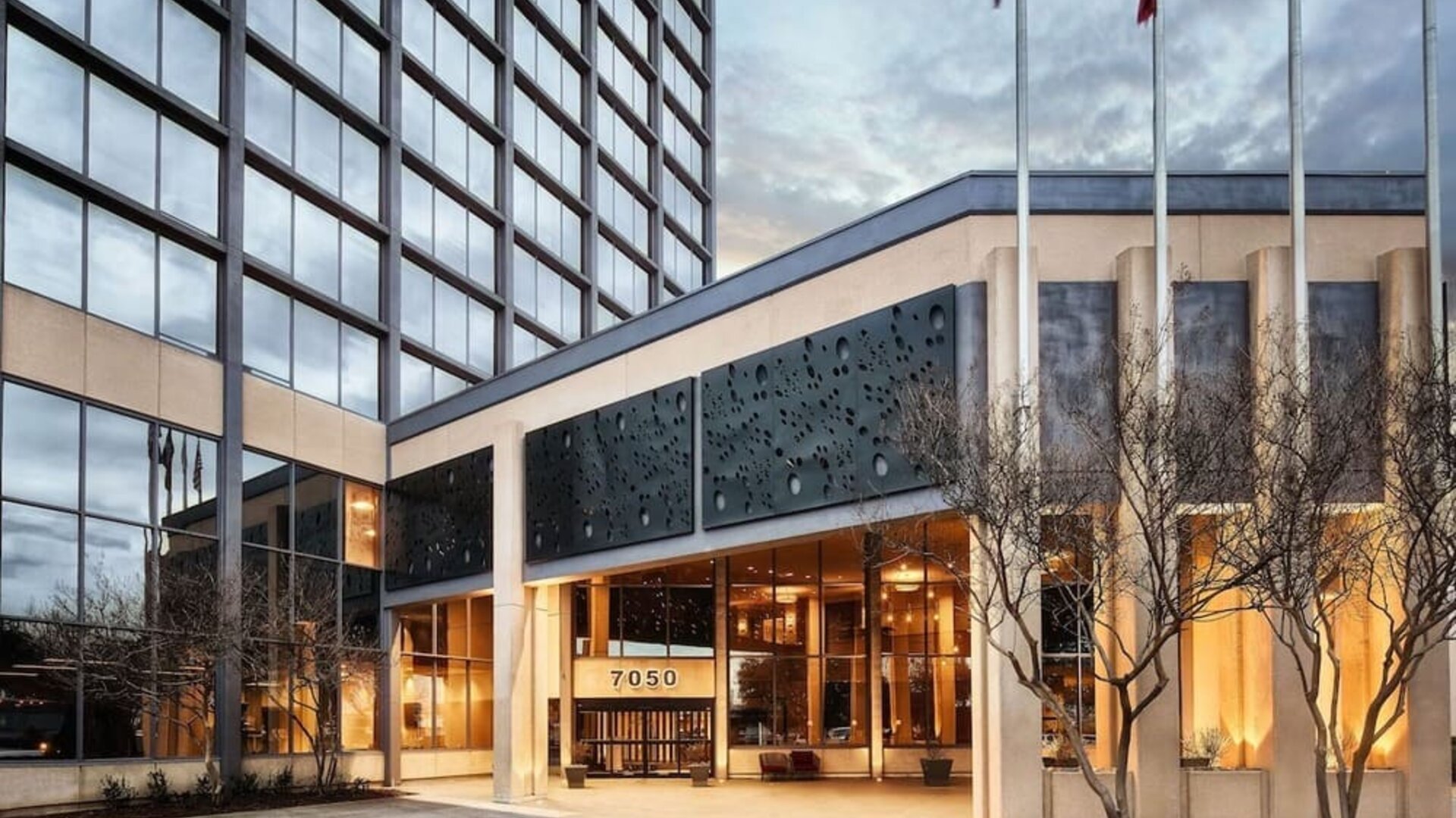 Hotel entrance at Crowne Plaza Dallas Market Ctr - Love Field.