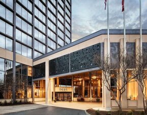 Hotel entrance at Crowne Plaza Dallas Market Ctr - Love Field.