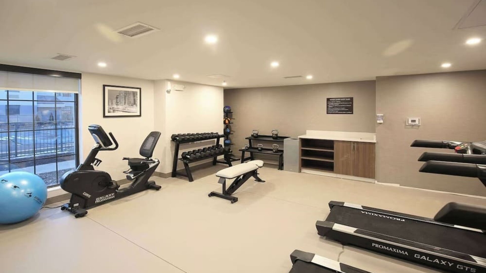 Well equipped fitness center at Sleep Inn Oakbrook Terrace.