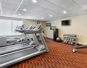 Well equipped fitness center at Holiday Inn Express Chicago - Downers Grove.