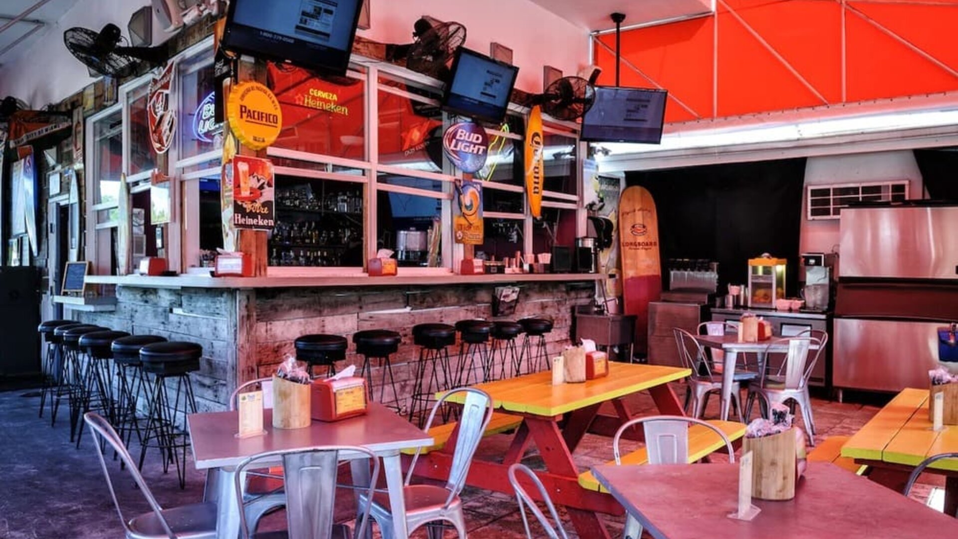 On-site bar and lounge area at Hollywood Beach Suites, A South Beach Group Hotel.