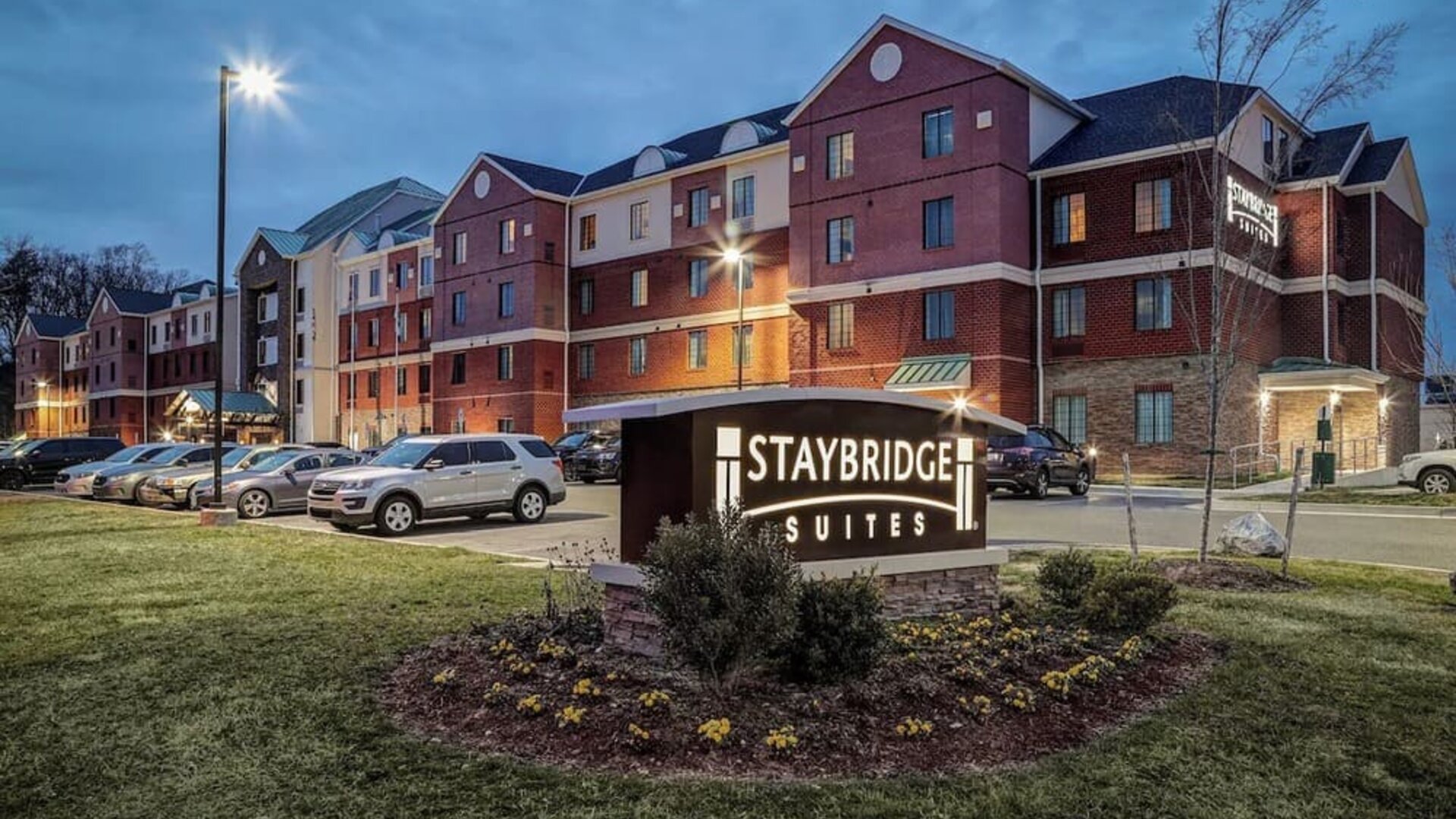 Exterior and parking area at Staybridge Suites Washington D.C.- Greenbelt.