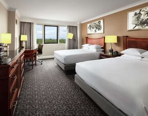 Day use twin room with work desk at Hilton Short Hills.