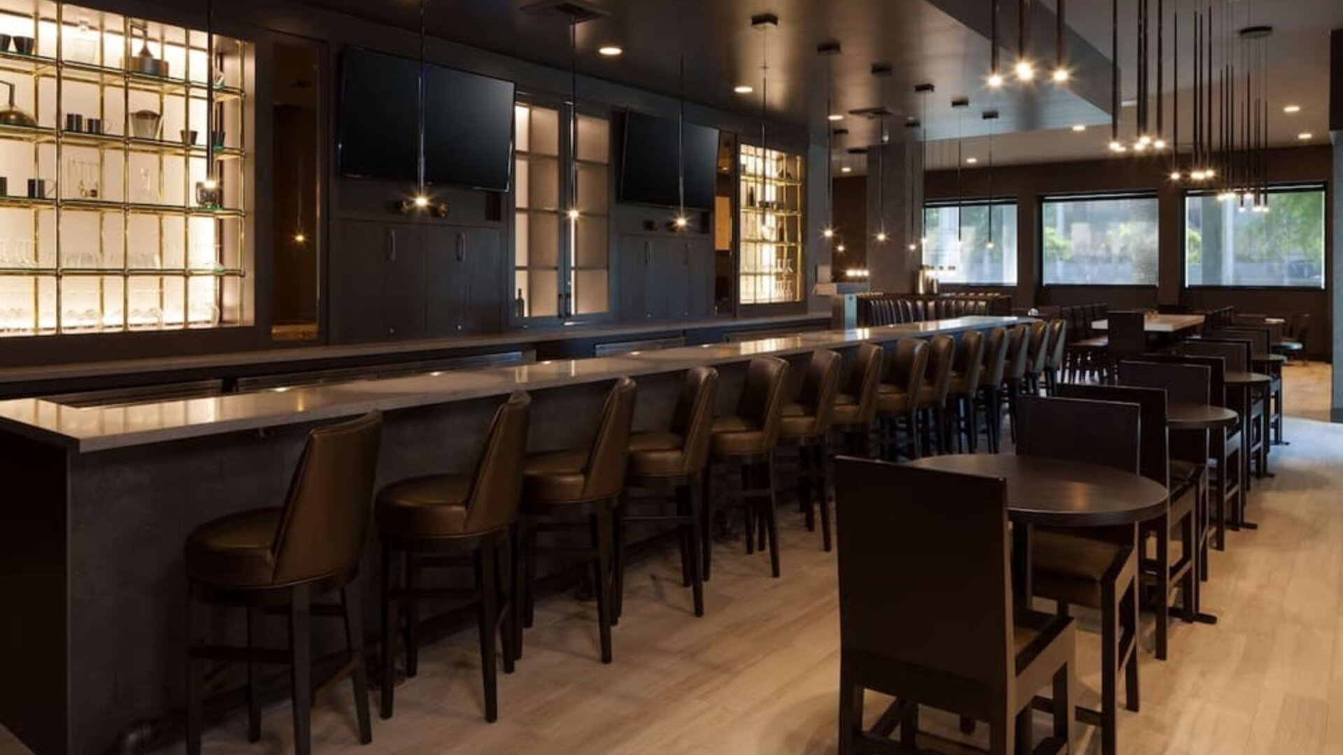 On-site bar at H Hotel Los Angeles, Curio Collection By Hilton.
