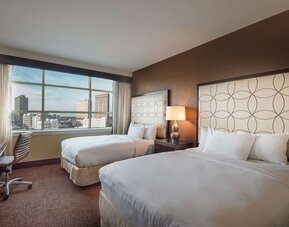 Day use twin room with workspace at Hilton Baton Rouge Capitol Center.