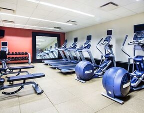 Fitness center at Hilton Garden Inn New York/West 35th Street.
