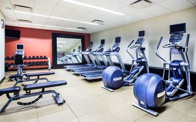 Fitness center at Hilton Garden Inn New York/West 35th Street.
