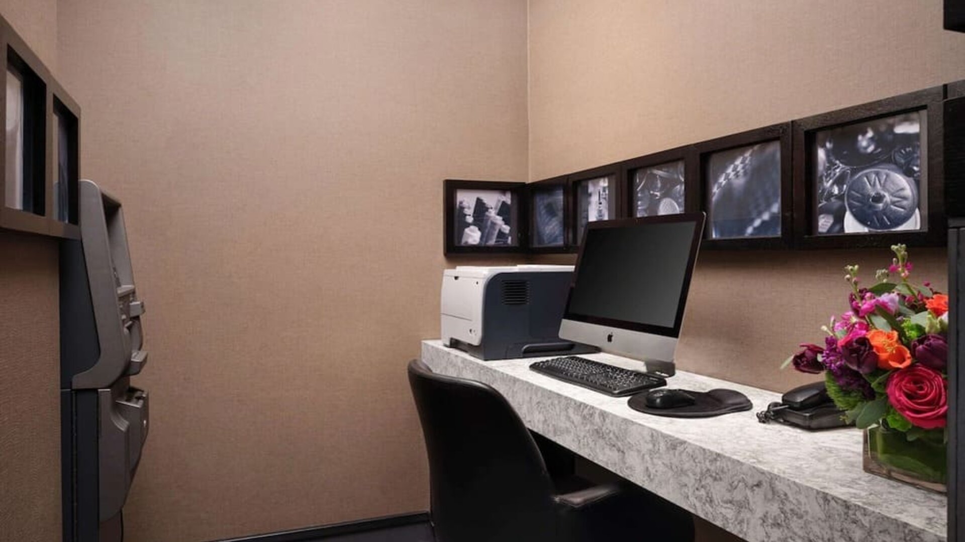 Business center available at Hilton New York Fashion District.