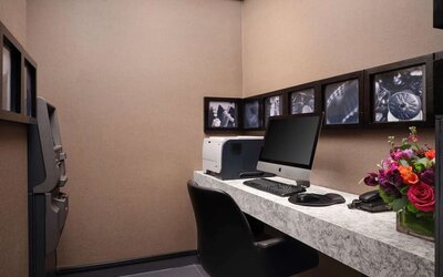 Business center available at Hilton New York Fashion District.