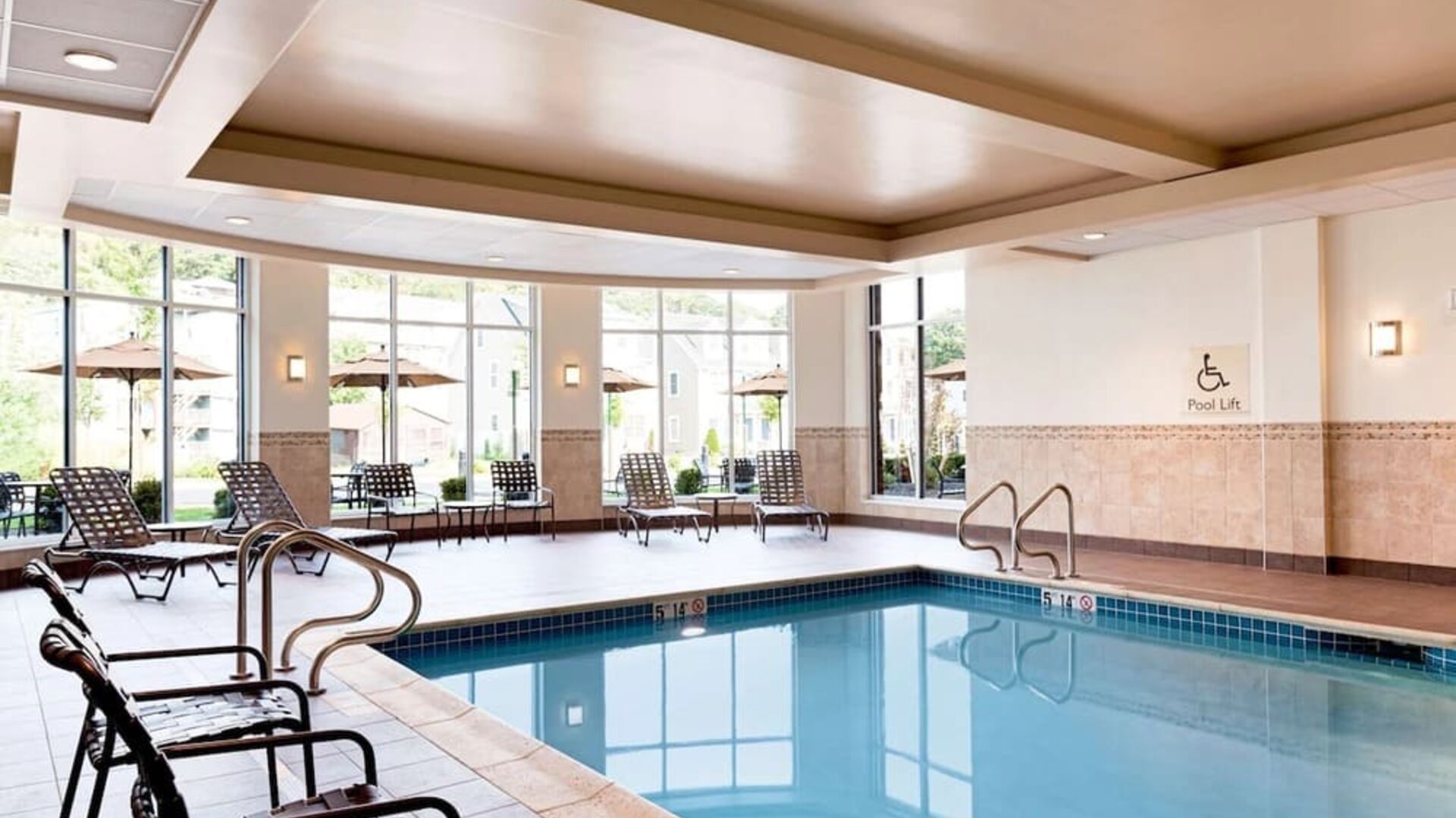 Refreshing indoor pool at Hilton Garden Inn Boston Logan Airport.