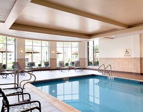 Refreshing indoor pool at Hilton Garden Inn Boston Logan Airport.