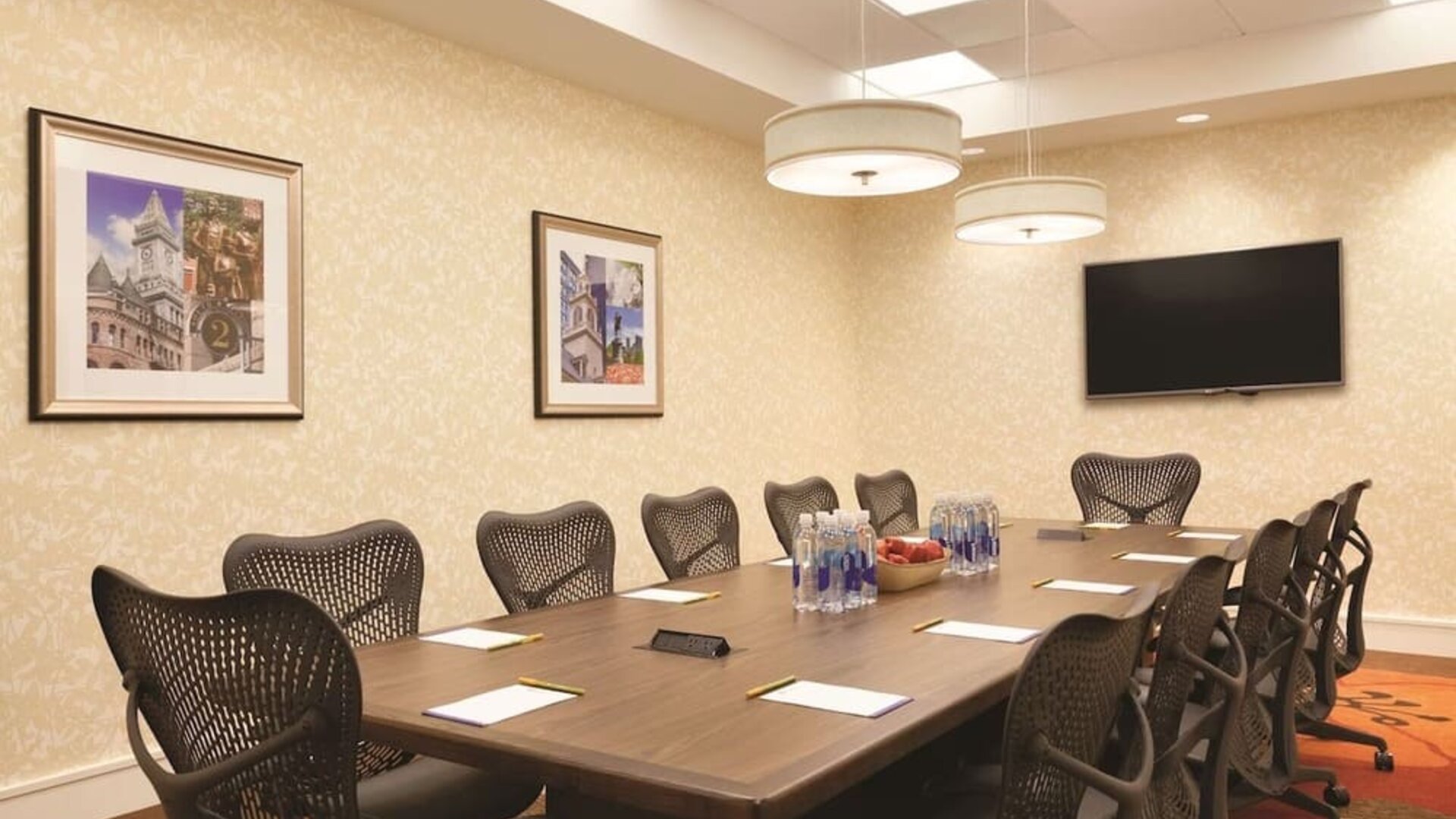 Professional meeting room at Hilton Garden Inn Boston Logan Airport.