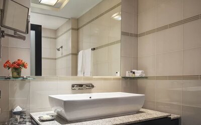 Private guest bathroom at Royalton Park Avenue.