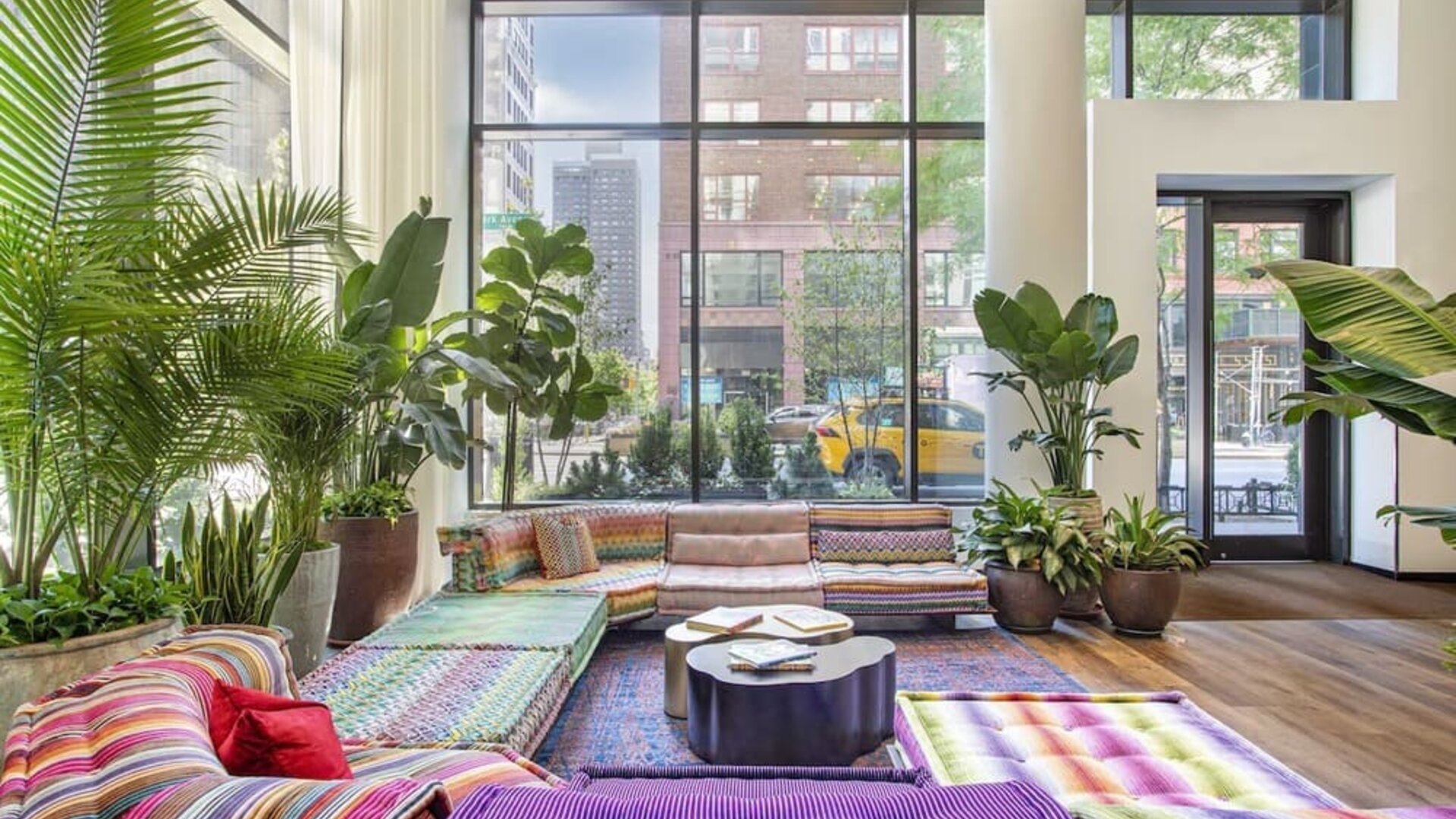 Lobby and coworking lounge at Royalton Park Avenue.