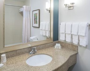 Private guest bathroom at Hilton Garden Inn Dothan.
