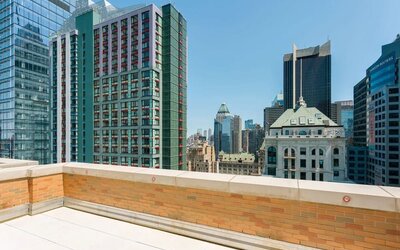 Rooftop terrace at Hampton Inn Manhattan/Times Square Central.