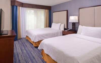 Day use twin room at Homewood Suites By Hilton Dallas-Lewisville.