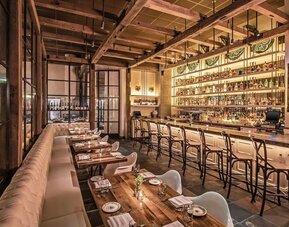 On-site bar and dining area at Le Méridien Columbus, The Joseph.