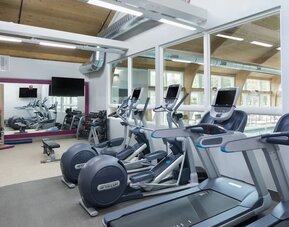 Fitness center at Crowne Plaza Chicago SW.
