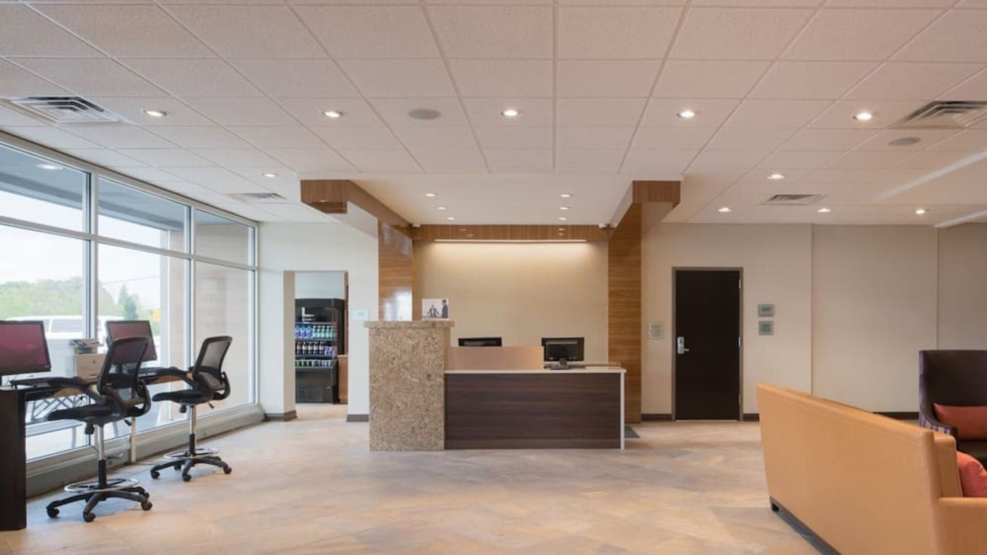 Reception area at Crowne Plaza Chicago SW.