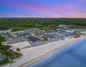 Aerial view of Sea Crest Beach Hotel.