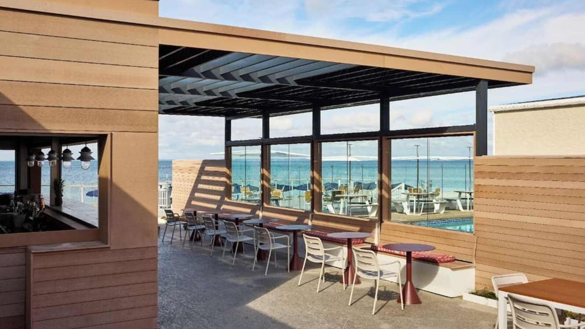 Beach club at Sea Crest Beach Hotel.