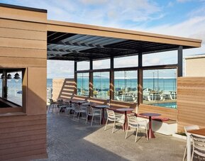 Beach club at Sea Crest Beach Hotel.